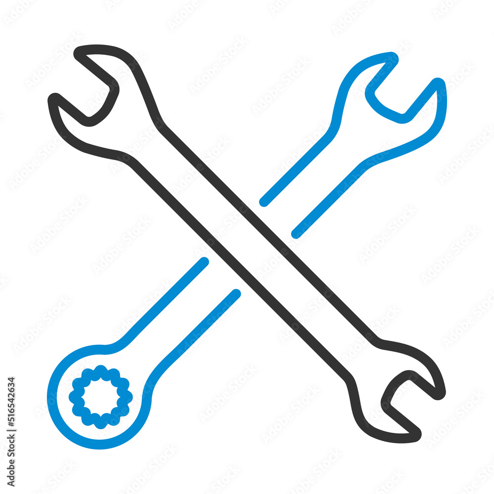 Fototapeta premium Icon Of Crossed Wrench