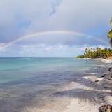 Rainbow over the Caribbean Sea off the coast of Saona Island of the Dominican Republic