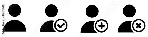 User account icon vector set. login registration illustration symbol collection.