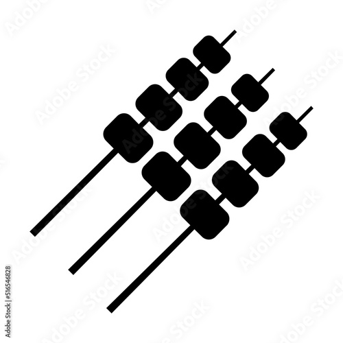Barbeque icon, full black. Vector illustration, suitable for content design, website, poster, banner, menu, or video editing needs