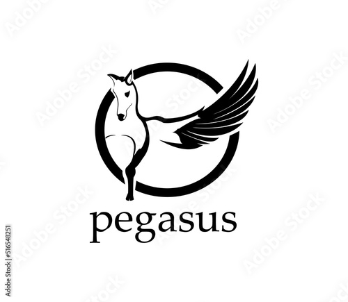 Pegasus mythological animal design logo