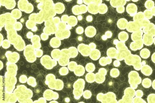 Fotografie artistic beautiful yellow big amount of organic unicellulars digital graphics ba