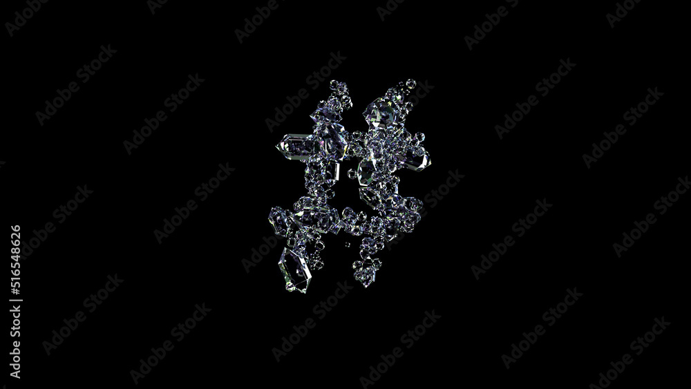 crystal lighting finest diamonds number sign on black, isolated - object 3D rendering crystal lighting finest diamonds number sign on black, isolated - object 3D rendering