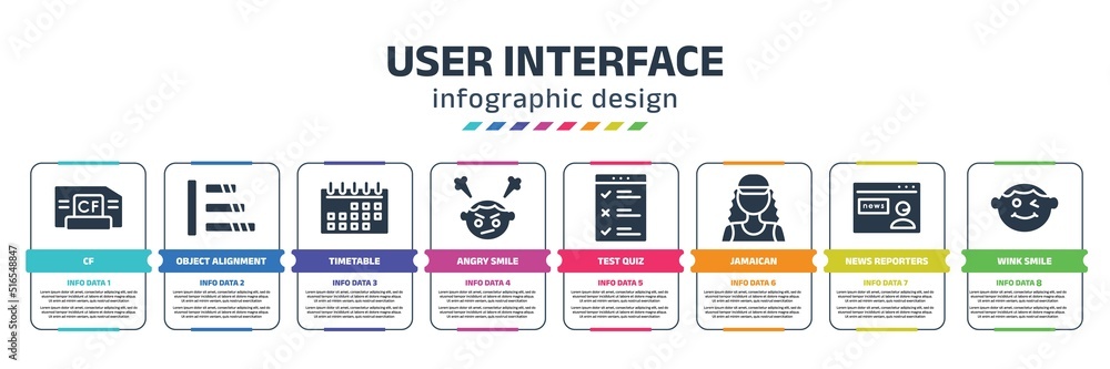user interface infographic design template with cf, object alignment ...