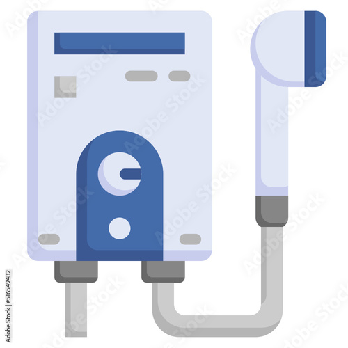 WATER HEATER flat icon,linear,outline,graphic,illustration