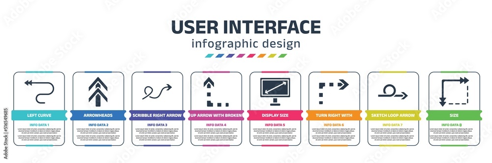Vetor do Stock: user interface infographic design template with left ...