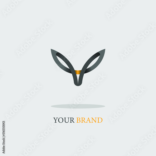 logo icon design weasel shape grey and orange colors simple elegant luxury trendy for pet shop eps 10