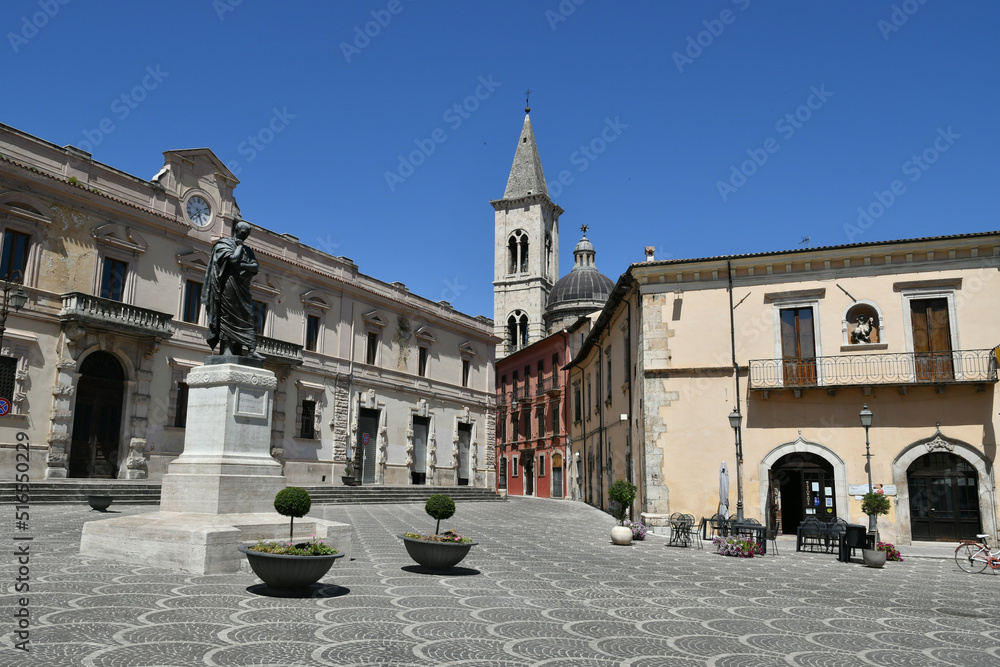 A square of Sulmona, an Italian village in the Abruzzo region.
