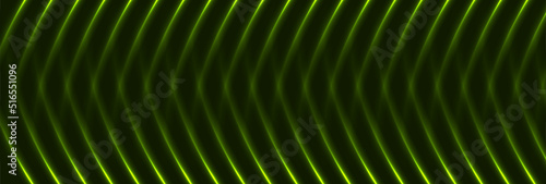 Green neon laser wavy lines abstract futuristic banner design. Technology vector background