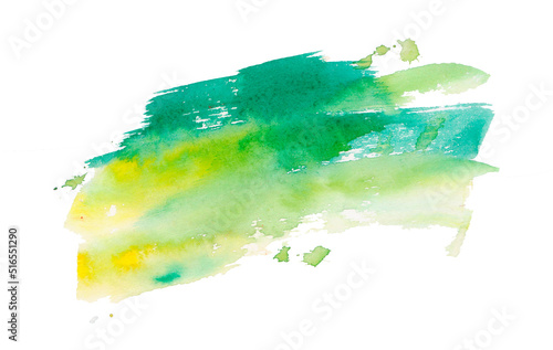 Green paint blots isolated on white background for design