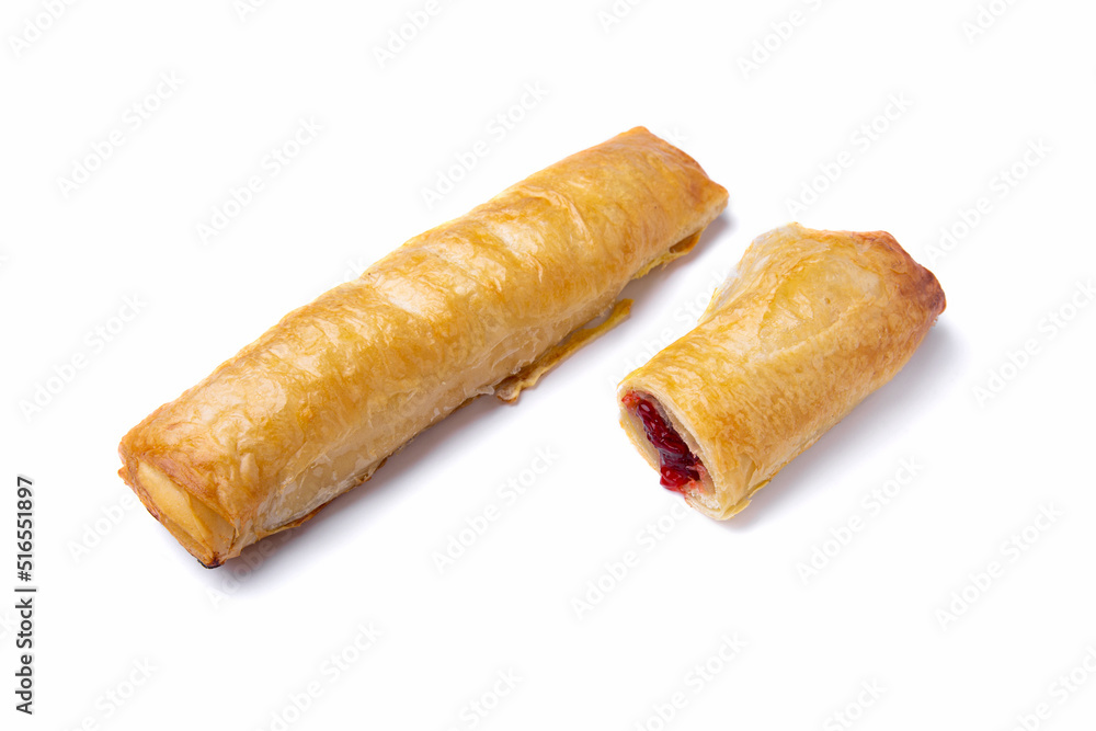 Puff tube with raspberry jam Puff tube with raspberry jam