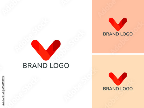 ABSTRACT ILLUSTRATION LETTER V LOGO DESIGN TEMPLATE VECTOR