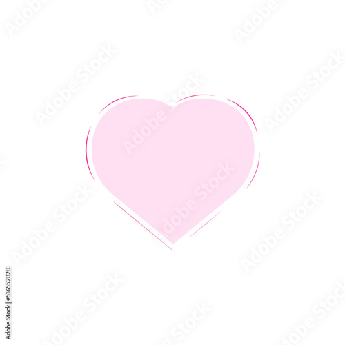 Pastel heart with unfinished outline.