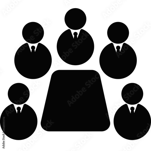 board meeting icon on white background. boardroom sign. director meeting symbol . flat style.