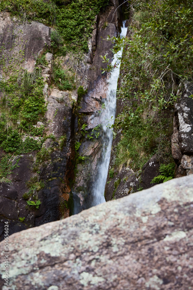 Pincaes waterfall. It is one of the most beautiful waterfalls in the Gerês Natural Park (Portugal)