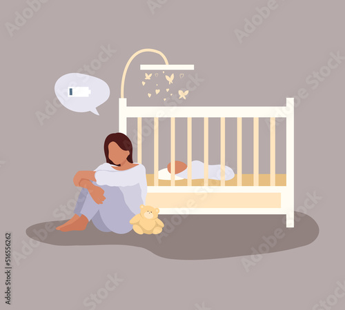  Woman in postpartum depression