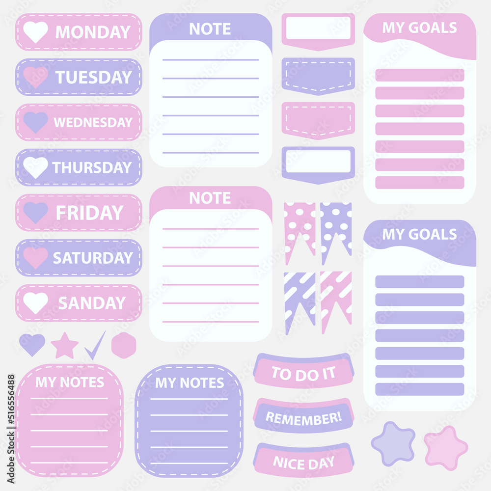 Cute paper note and printable. To do list template	