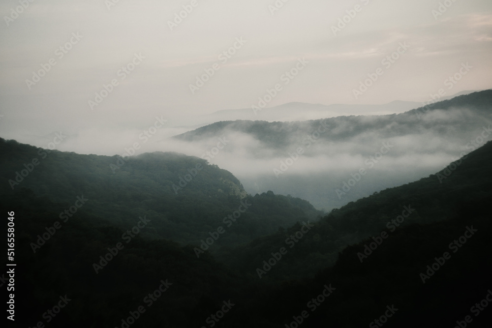 photography landscape misty mountain peaks