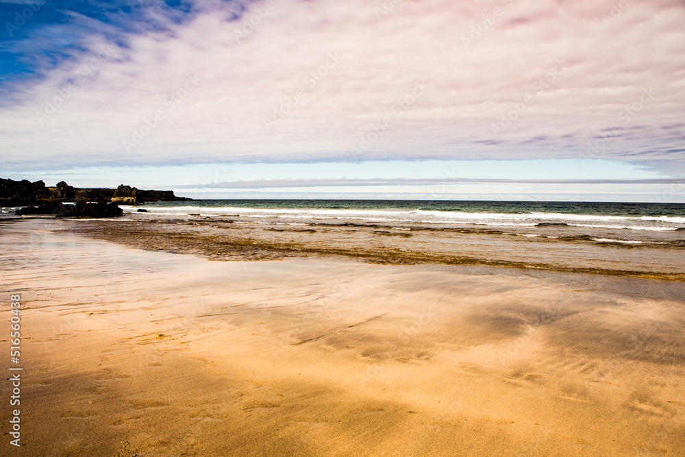 The Atlantic Ocean off the coast of Iceland. Beautiful beach in Iceland. The Atlantic Ocean off the coast of Iceland. Beautiful beach in Iceland.