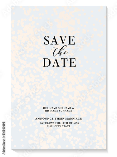 Save the date card blue ivory wedding invitation , vintage decoration template , wedding ceremony greeting card, modern design in vector