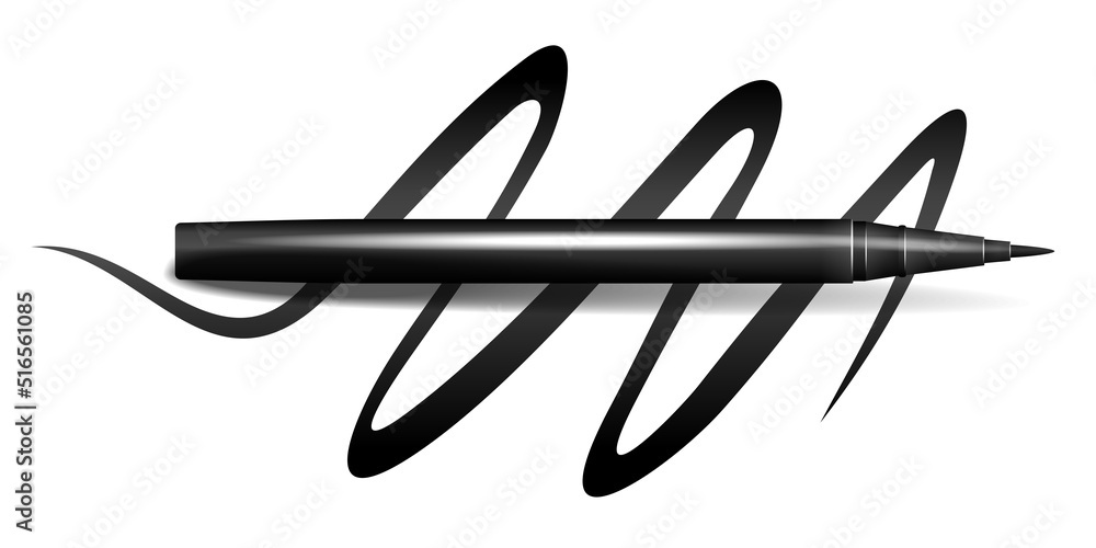 Eyeliner for makeup with sample stroke Eyeliner for makeup with sample stroke