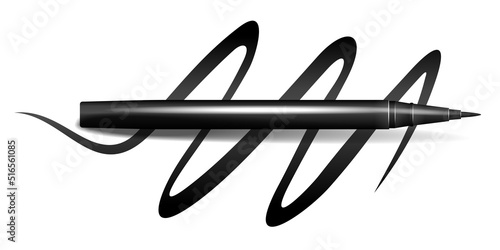 Eyeliner for makeup with sample stroke