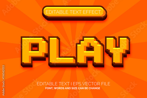 simple pixel text effect, editable retro game text style 