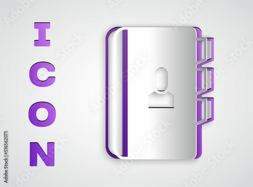 Paper cut Resume icon isolated on grey background. CV application. Searching professional staff. Analyzing personnel resume. Paper art style. Vector