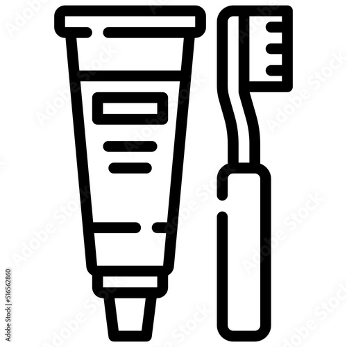 TOOTHBRUSH line icon,linear,outline,graphic,illustration