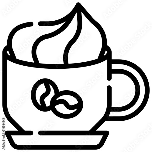 CAPUCCINO line icon,linear,outline,graphic,illustration