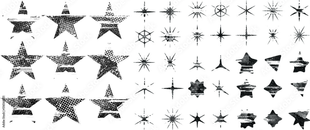 Naklejka premium Glitch distorted geometric shape . Minimal art design . Noise destroyed star logo . Trendy defect error shapes . Glitched star .Broken effect . Distress element . Grunge texture .vector