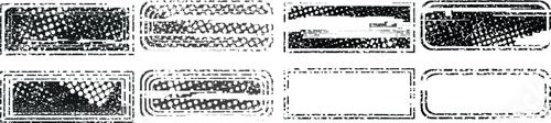 Glitch distorted geometric shape . Noise destroyed stamps . Trendy defect error shapes . Glitched frame .Grunge textured . Distressed effect .Vector stamps with a halftone dots screen print texture.