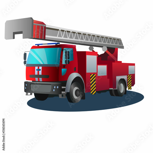 fire truck isolated on white