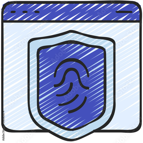 Website Thumb Print Shield Icon