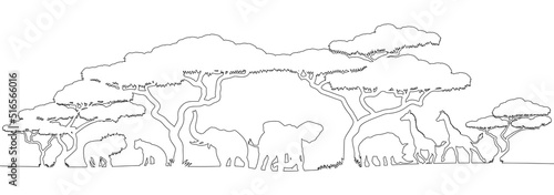 African Safari Animals Silh...