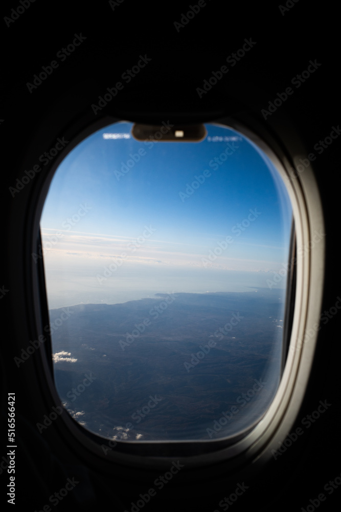 View thru the window in the airplane