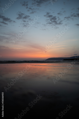 Sunset at Moroccan beach  Africa