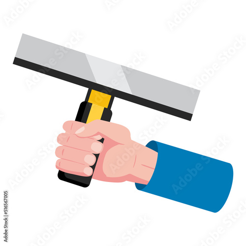 Construction tool putty knife, spatula repair tool. Hand hold spackling instruments. Vector illustration