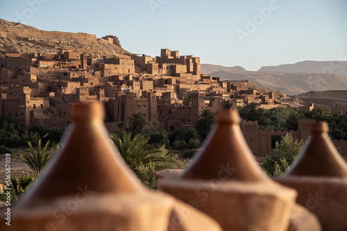 Sunrise in Ajt Bin Haddu, UNESCO city nearby Ouarzazate, Morocco, Africa. photo