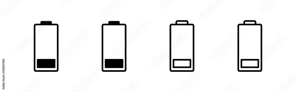 Battery icon vector. battery Charging sign. battery charge level Battery icon vector. battery Charging sign. battery charge level