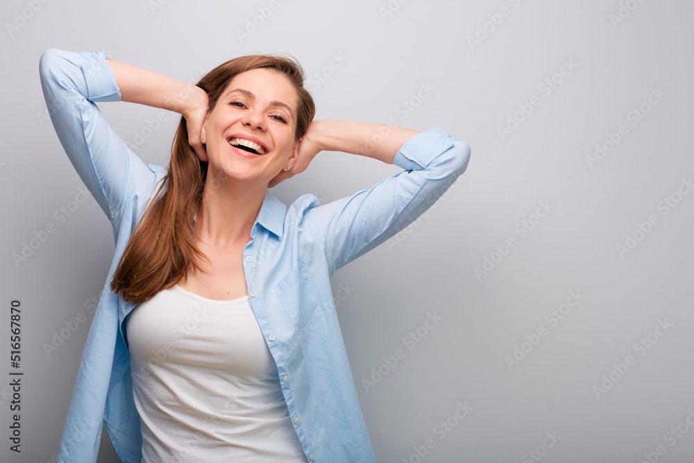 Smiling woman isolated portrait Smiling woman isolated portrait