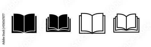 Book icon vector. open book sign and symbol. ebook icon