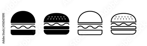 Burger icon vector. burger sign and symbol. hamburger