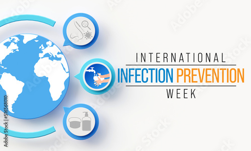 Infection prevention week is observed every year in October, in which family members and health care professionals are reminded of the importance of infection prevention and control. 3D Rendering
