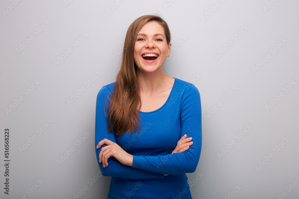 Fototapeta premium Smiling woman isolated portrait