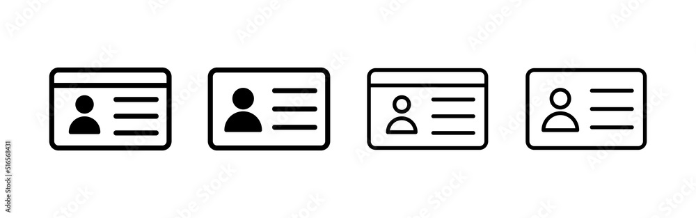 License icon vector. ID card icon. driver license, staff identification ...