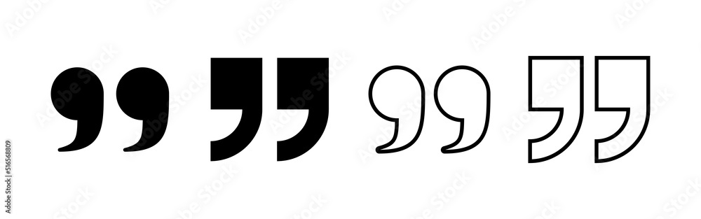 Quote icon vector. Quotation mark sign and symbol Quote icon vector. Quotation mark sign and symbol