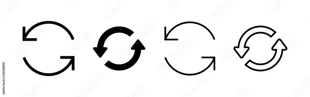 Refresh icon vector. Reload sign and symbol. Update icon. Refresh icon vector. Reload sign and symbol. Update icon.