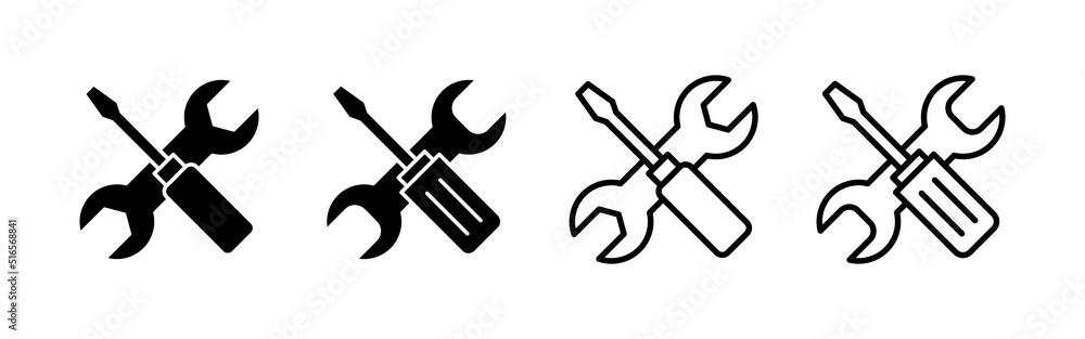 Repair tools icon vector. tool sign and symbol. vectorting icon. Wrench and screwdriver. Service Repair tools icon vector. tool sign and symbol. vectorting icon. Wrench and screwdriver. Service