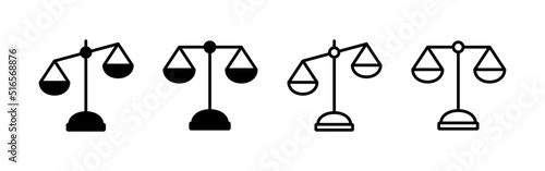 Scales icon vector. Law scale icon. Justice sign and symbol